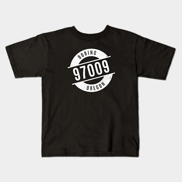 Boring Oregon 97009 Zip Code Kids T-Shirt by creativecurly